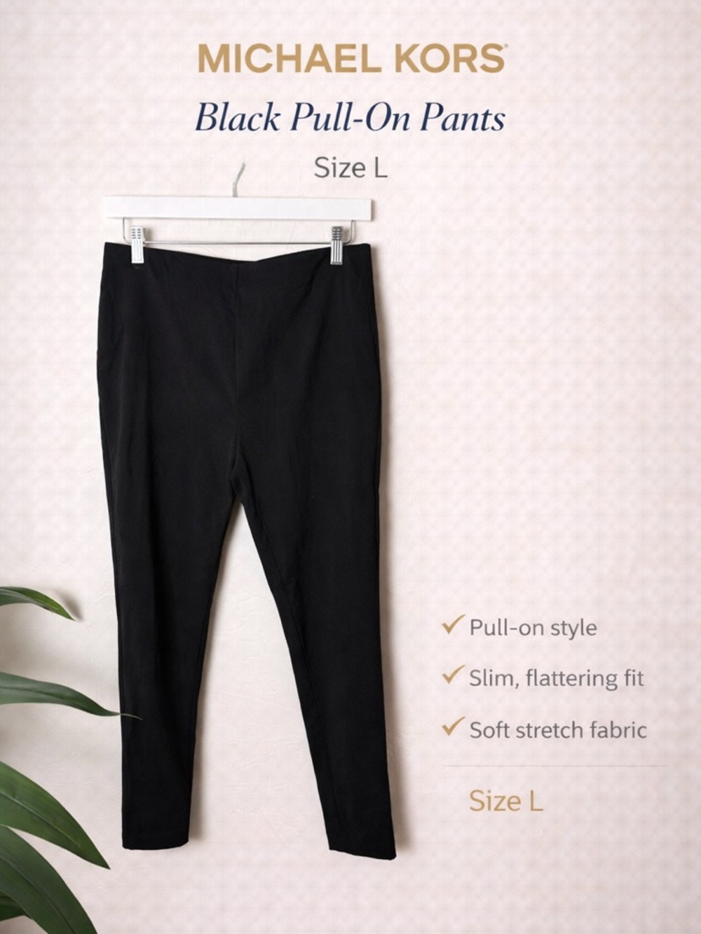 Michael Kors Black Pull-On Pants – Size L